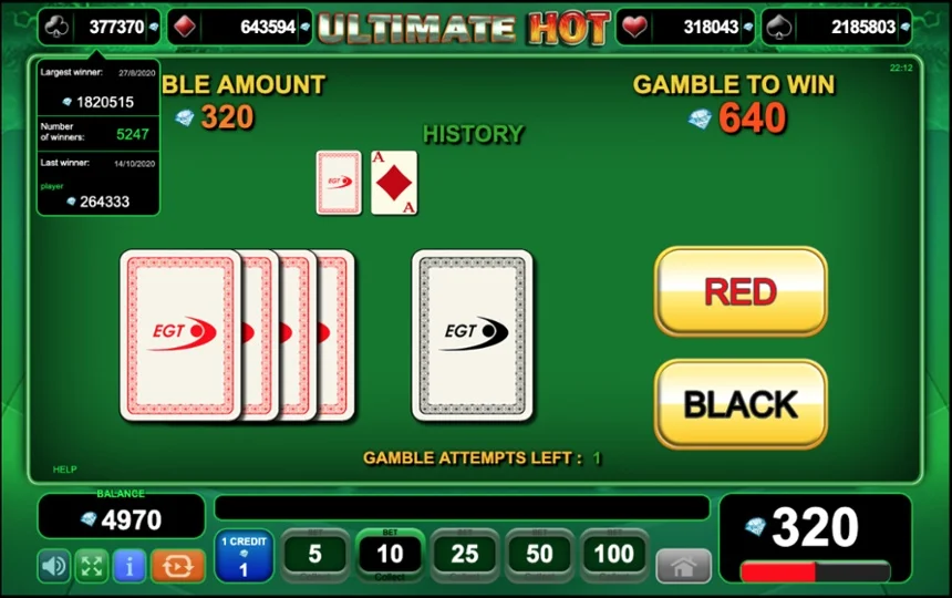 Ultimate Hot gamble feature