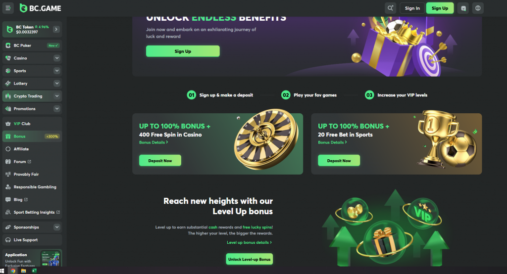 Bonuset dhe Promovimet në BC Game Casino